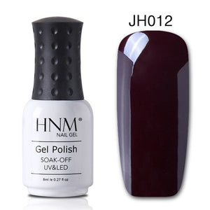 HNM 8ML Wine Red Color Nail Polish  Nail Art Lucky  Varnish Semi Permanant Paint Gellak Base Top Primer Manicure Lacquer