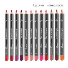 Load image into Gallery viewer, 12Pcs Lot Set 12 Colors Lip Liner Pencil Waterproof Non-marking Matt Velvet Lipstick Pen
