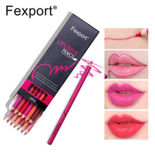 Load image into Gallery viewer, Fexport lipliner pen 6pcs/set sexy red rose gold lip contour pencil waterproof long lasting velvet matte lipstick liner MN108
