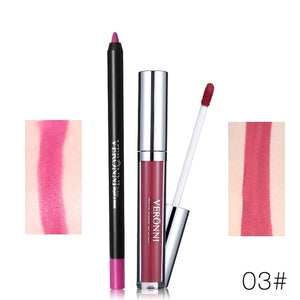 Hot Brand 2pcs/set Lipgloss Lipliner Makeup Sets Velvet Matte Liquid Lipstick Set Lip Liner Lip Kit Waterproof Cosmetics