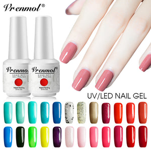 Vrenmol 8ML Nude Color Series Nail Gel Polish Soak Off Gel Long Lasting UV Gel Colorful Nail Art Hybrid Paint Gel Varnish Set