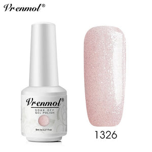 Vrenmol 8ML Nude Color Series Nail Gel Polish Soak Off Gel Long Lasting UV Gel Colorful Nail Art Hybrid Paint Gel Varnish Set