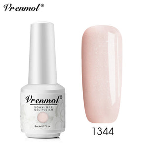 Vrenmol 8ML Nude Color Series Nail Gel Polish Soak Off Gel Long Lasting UV Gel Colorful Nail Art Hybrid Paint Gel Varnish Set