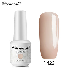 Vrenmol 8ML Nude Color Series Nail Gel Polish Soak Off Gel Long Lasting UV Gel Colorful Nail Art Hybrid Paint Gel Varnish Set