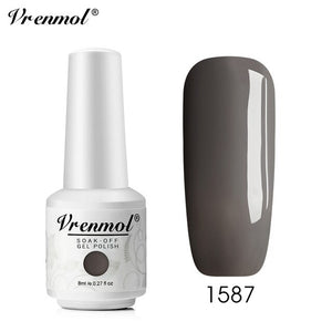 Vrenmol 8ML Nude Color Series Nail Gel Polish Soak Off Gel Long Lasting UV Gel Colorful Nail Art Hybrid Paint Gel Varnish Set