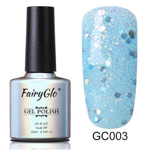 FairyGlo 10ml Neno Color Nail Polish Bling Glitter Gelpolish Semi Permanent Polish Hybrid Varnish Lucky Lacquer Paint Gellak ink