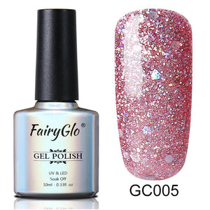 FairyGlo 10ml Neno Color Nail Polish Bling Glitter Gelpolish Semi Permanent Polish Hybrid Varnish Lucky Lacquer Paint Gellak ink