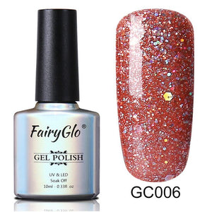 FairyGlo 10ml Neno Color Nail Polish Bling Glitter Gelpolish Semi Permanent Polish Hybrid Varnish Lucky Lacquer Paint Gellak ink