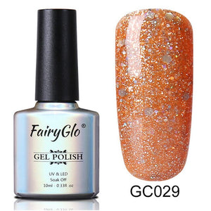 FairyGlo 10ml Neno Color Nail Polish Bling Glitter Gelpolish Semi Permanent Polish Hybrid Varnish Lucky Lacquer Paint Gellak ink