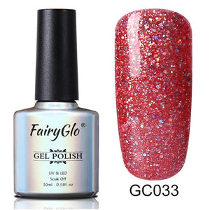 FairyGlo 10ml Neno Color Nail Polish Bling Glitter Gelpolish Semi Permanent Polish Hybrid Varnish Lucky Lacquer Paint Gellak ink