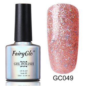 FairyGlo 10ml Neno Color Nail Polish Bling Glitter Gelpolish Semi Permanent Polish Hybrid Varnish Lucky Lacquer Paint Gellak ink