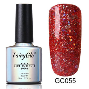 FairyGlo 10ml Neno Color Nail Polish Bling Glitter Gelpolish Semi Permanent Polish Hybrid Varnish Lucky Lacquer Paint Gellak ink