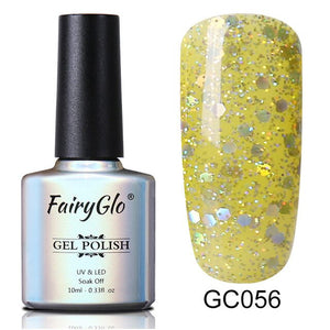 FairyGlo 10ml Neno Color Nail Polish Bling Glitter Gelpolish Semi Permanent Polish Hybrid Varnish Lucky Lacquer Paint Gellak ink