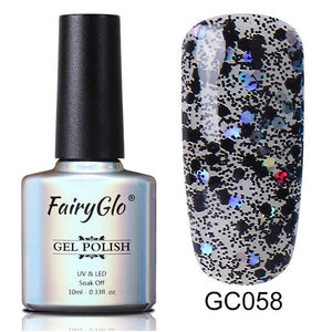 FairyGlo 10ml Neno Color Nail Polish Bling Glitter Gelpolish Semi Permanent Polish Hybrid Varnish Lucky Lacquer Paint Gellak ink