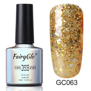 FairyGlo 10ml Neno Color Nail Polish Bling Glitter Gelpolish Semi Permanent Polish Hybrid Varnish Lucky Lacquer Paint Gellak ink