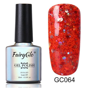 FairyGlo 10ml Neno Color Nail Polish Bling Glitter Gelpolish Semi Permanent Polish Hybrid Varnish Lucky Lacquer Paint Gellak ink