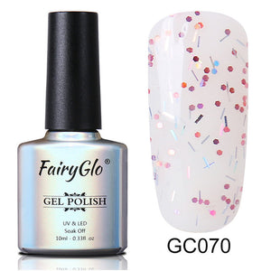 FairyGlo 10ml Neno Color Nail Polish Bling Glitter Gelpolish Semi Permanent Polish Hybrid Varnish Lucky Lacquer Paint Gellak ink