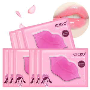 5Pcs Lip Plumper Crystal Collagen Lip Mask Pads Moisture Essence Anti Ageing Wrinkle Patch Pad Gel Scrub Lips Care Enhancer