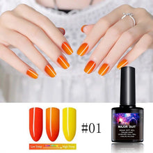 Load image into Gallery viewer, Thermo Gel Nail Polish Temperature Change Gel Varnish Long Lasting Led Nail Paint GradienColors UV Chameleon Nail Art Mood Color
