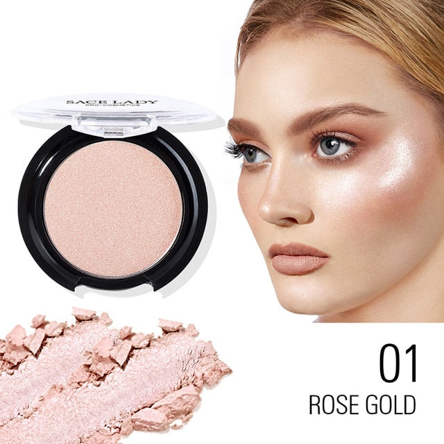 SACE LADY Highlighter Powder 6 Colors Face Iluminator Makeup Professional Glitter Palette Make Up Glow Kit Brighten Cosmetic