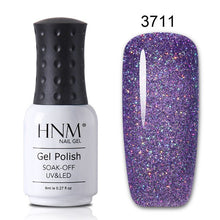 Load image into Gallery viewer, HNM 8ML Bling Glitter UV Nail Polish Lucky Lacquer Neon Semi Permanent Nail Varnish Stamping Enamel Paint Gellak Top Base Primer
