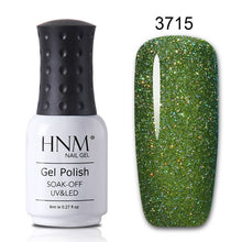 Load image into Gallery viewer, HNM 8ML Bling Glitter UV Nail Polish Lucky Lacquer Neon Semi Permanent Nail Varnish Stamping Enamel Paint Gellak Top Base Primer
