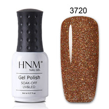 Load image into Gallery viewer, HNM 8ML Bling Glitter UV Nail Polish Lucky Lacquer Neon Semi Permanent Nail Varnish Stamping Enamel Paint Gellak Top Base Primer
