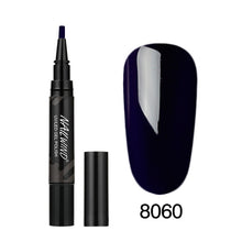 Load image into Gallery viewer, 5ML Nail Gel Polish Pencil 60 Colors Polish Nail Pen Gel Nails Art Brush Pen for Nails Soak Off Top White Gel Lacquer Gel Paint
