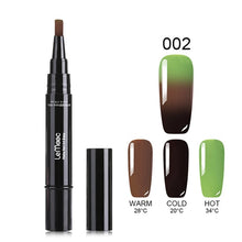 Load image into Gallery viewer, LEMOOC 3 in 1 Thermal Color Changing Gel Nail Varnish Pen 5ml Thermal Vernis Semi Permanant UV Nail Art Gel Polish Pen Gel Paint
