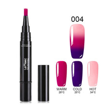Load image into Gallery viewer, LEMOOC 3 in 1 Thermal Color Changing Gel Nail Varnish Pen 5ml Thermal Vernis Semi Permanant UV Nail Art Gel Polish Pen Gel Paint
