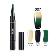 Load image into Gallery viewer, LEMOOC 3 in 1 Thermal Color Changing Gel Nail Varnish Pen 5ml Thermal Vernis Semi Permanant UV Nail Art Gel Polish Pen Gel Paint
