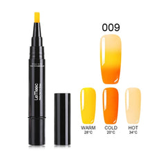 Load image into Gallery viewer, LEMOOC 3 in 1 Thermal Color Changing Gel Nail Varnish Pen 5ml Thermal Vernis Semi Permanant UV Nail Art Gel Polish Pen Gel Paint
