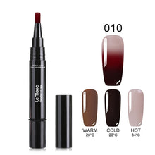 Load image into Gallery viewer, LEMOOC 3 in 1 Thermal Color Changing Gel Nail Varnish Pen 5ml Thermal Vernis Semi Permanant UV Nail Art Gel Polish Pen Gel Paint
