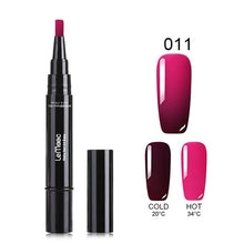 Load image into Gallery viewer, LEMOOC 3 in 1 Thermal Color Changing Gel Nail Varnish Pen 5ml Thermal Vernis Semi Permanant UV Nail Art Gel Polish Pen Gel Paint
