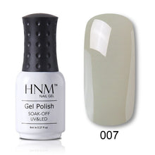 Load image into Gallery viewer, HNM Pure Color Blue Green Yellow Red UV Gel Nail Polish Need UV Lamp Base Top Varnish Soak Off Semi Permanent Gel Lacquer 8ml
