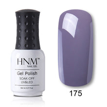 Load image into Gallery viewer, HNM Pure Color Blue Green Yellow Red UV Gel Nail Polish Need UV Lamp Base Top Varnish Soak Off Semi Permanent Gel Lacquer 8ml
