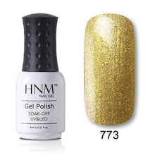 Load image into Gallery viewer, HNM Pure Color Blue Green Yellow Red UV Gel Nail Polish Need UV Lamp Base Top Varnish Soak Off Semi Permanent Gel Lacquer 8ml
