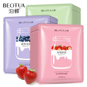 Sheet Face Mask Natural Fruit Extracts Hyaluronic Acid Facial Masks Whitening Anti Aging Korean Masks Skin Care